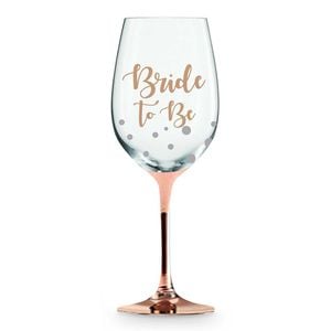 Bride To Be Rose Gold Stem Wine Glass Gold 430ml Drinking Cup