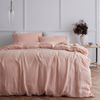Bedding Co. Quilt Cover Set 100% French Flax Linen Soft Pink King