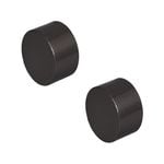 Pillar 25mm Black Curtain Rod Finial Cap - 2 Pack