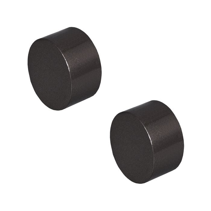 Pillar 25mm Black Curtain Rod Finial Cap - 2 Pack