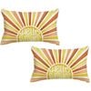Catzon 2 Pcs Summer Lumbar Pillow Covers Linen Pillowcase for Home Decor-Set 45