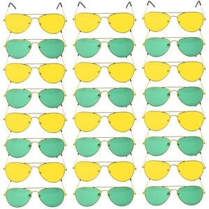 Green and Yellow Aviator Party Glasses – Fun Novelty Set Australia Day