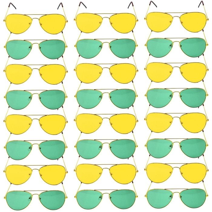 Green and Yellow Aviator Party Glasses – Fun Novelty Set Australia Day