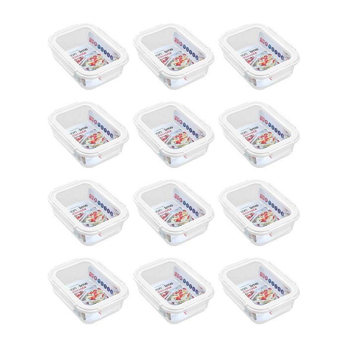 12PK Lemon & Lime Yorkshire Glass Fresh Lock Food Container 1.5L