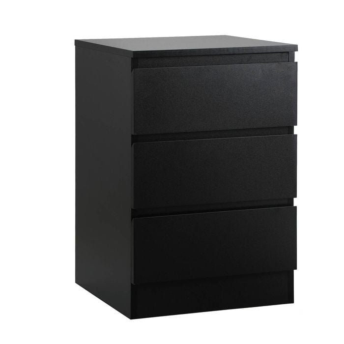 Oikiture Bedside Tables Set of 2 Side Table Storage Cabinet Nightstand Black
