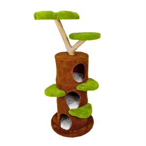 BingoPaw Large Wooden Cat Tree for Multiple Indoor Cats 58" Tall