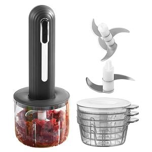 Catzon Electric Garlic Chopper Usb Rechargeable Cordless Vegetable Masher-black