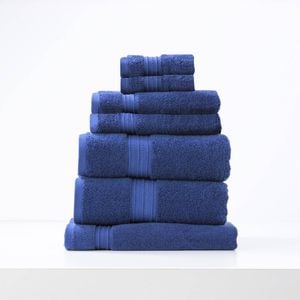 7pc Renee Taylor Brentwood 650GSM Low Twist Towel Set Royal