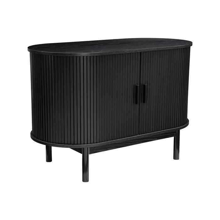 Dining Room Buffet Ribbed Sideboard Cabinet Black