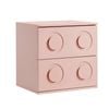 Oikiture Bedside Table 2 Drawers Nightstand Pink