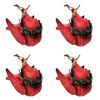 4PK Urban Whittled Robins Hanging Decoration 11cm White/Red Assorted