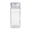 Appetito Glass Square Spice Jar with Metal Lid