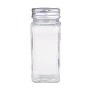 Appetito Glass Square Spice Jar with Metal Lid
