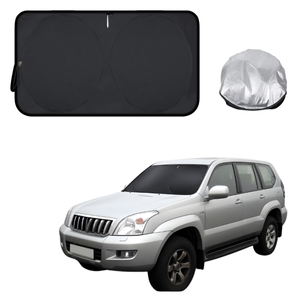 Front Windscreen Sun Shade for Toyota Prado 2002 - 2009 (J120) - Standard 150 x 85 cm - Black