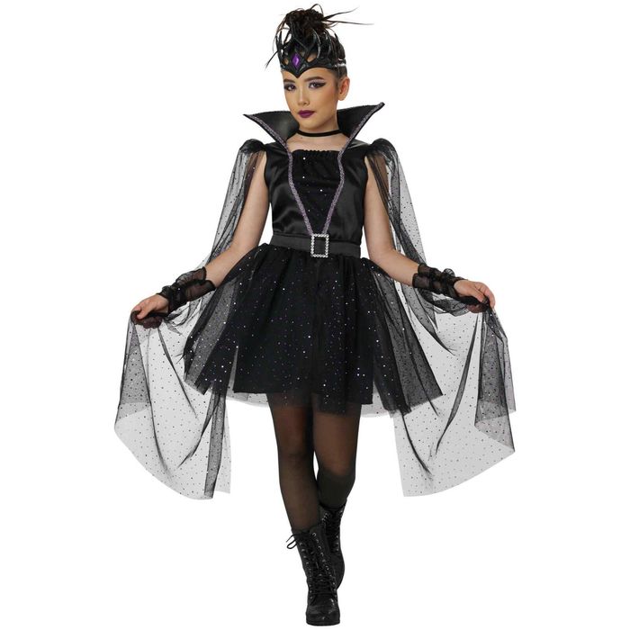 Dark Majesty Evil Queen Gothic Fairytale Villain Halloween Girls Costume XL