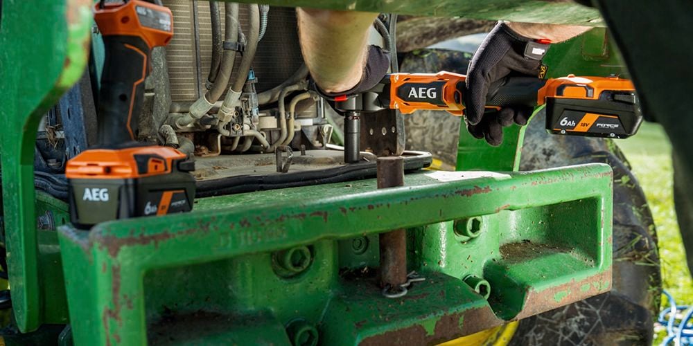 person using AEG tools