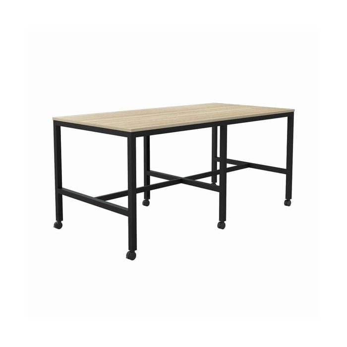 Olg Axis Bar Leaner Black Frame New Oak Smooth Top L1800mm X W1200mm