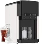 ADVWIN 3-in-1 Ice Maker, Countertop Crushed Style Ice Crusher and Cube Maker with Cold Water Dispenser, Stainless Steel