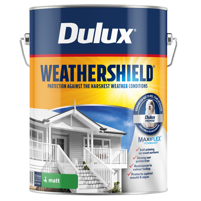 Dulux 10L Ultra Deep Matt Weathershield Exterior Paint
