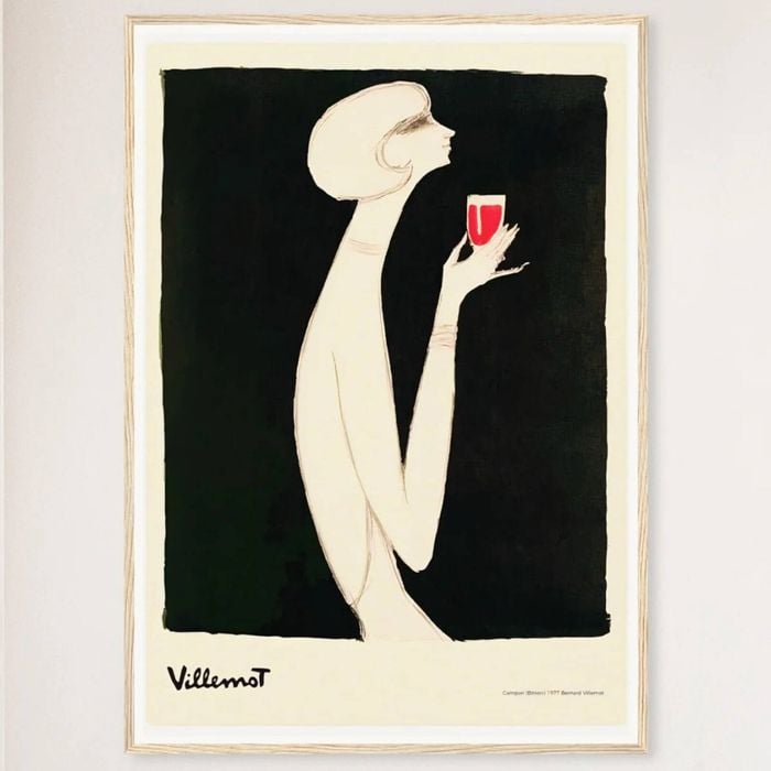 Galrie Campari Bitter 1977 Vintage Poster by Bernard Villemot - Retro Wall Art, Wood Frame, A2 42 x 60cm (16 x 24inch)