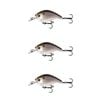 3x 13 Fishing 60mm Jabber Jaw Crankbait Fishing Lures - Black Back Shad