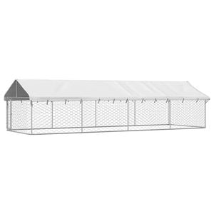 vidaXL Outdoor Dog Kennel with Roof Backyard Dog House Cage Puppy Pet Supply 600x200x150 cm