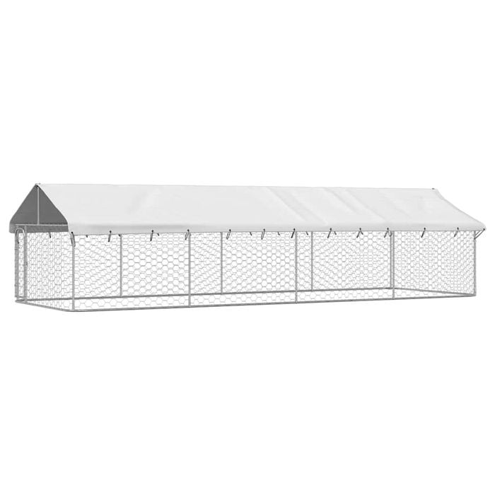 vidaXL Outdoor Dog Kennel with Roof Backyard Dog House Cage Puppy Pet Supply 600x200x150 cm