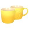 Argon Tableware 330ml Ombre Coffee Mugs - Yellow - Set Of 2 - Glazed New Bone China Tea Mug Vegan Friendly Stoneware Ceramic Cup