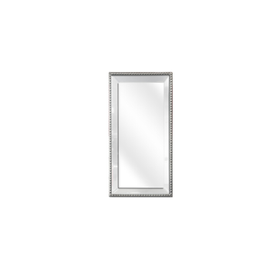Elegant Collections Silver Medium Beaded Mirror Tray