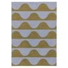 Loopsie-400cm X 300cm-wynwood Olive And Blue Wave Stripe Indoor Outdoor Washable Rug