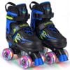 Costway Adjustable Roller Skates Quad Skating Shoes Beginner Age 7-9 Blue