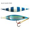 Black Magic Flipper Jig 100g Slow Pitch Fishing Jig Blue/Lumo Stripe