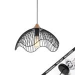 Snap Lighting Spiaggia Wide Timber and Metal Cage Downlight to Pendant Light Conversion Kit Black