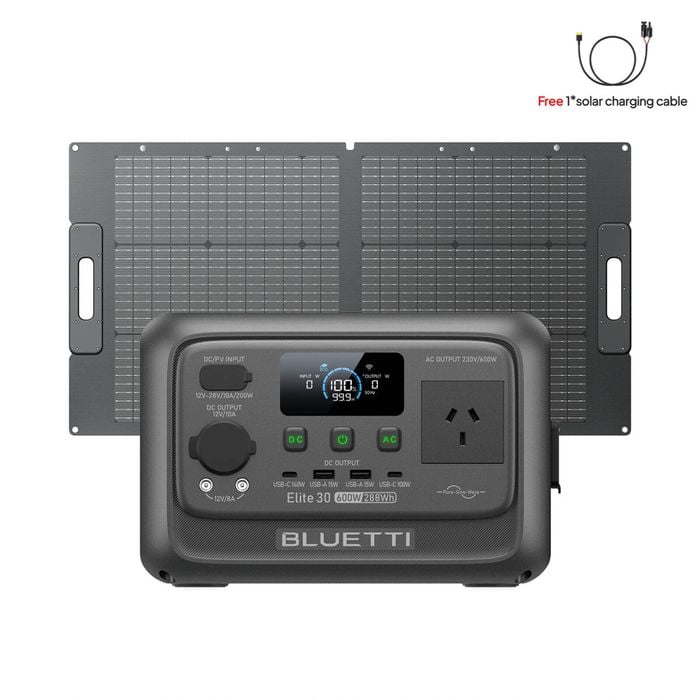 Bluetti elite 30 v2 power station + 100w solar panel