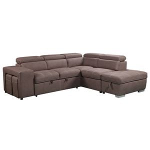 Maxis 4 Seater Sofa Lounge Bed With Right Hand Facing Chaise And two Storage Ottoman Couch Solid Wood Frame