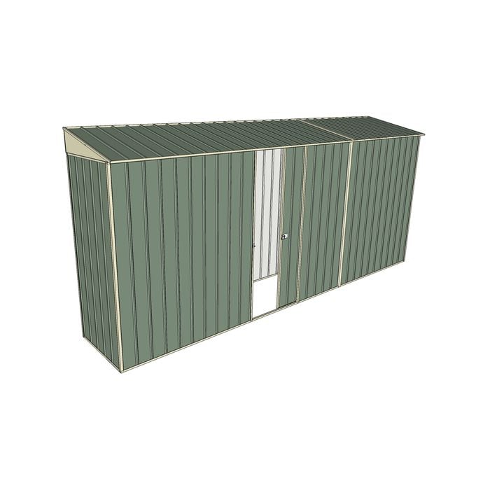 Build-a-Shed 0.8 x 4.5 x 2m Skillion Single Sliding Side Door Shed - Green