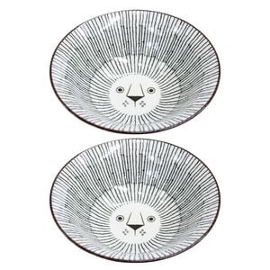 2PK LVD Ceramic 17.5cm Leo Lion Bowl Round Dinnerware Large - White