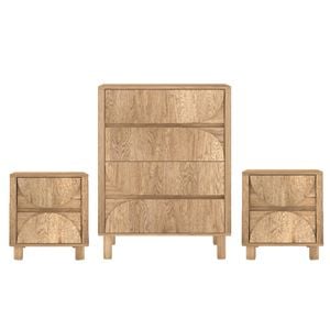 Cosmoliving 4 Chest of Drawers Dresser Tallboy and 2 Bedside Tables