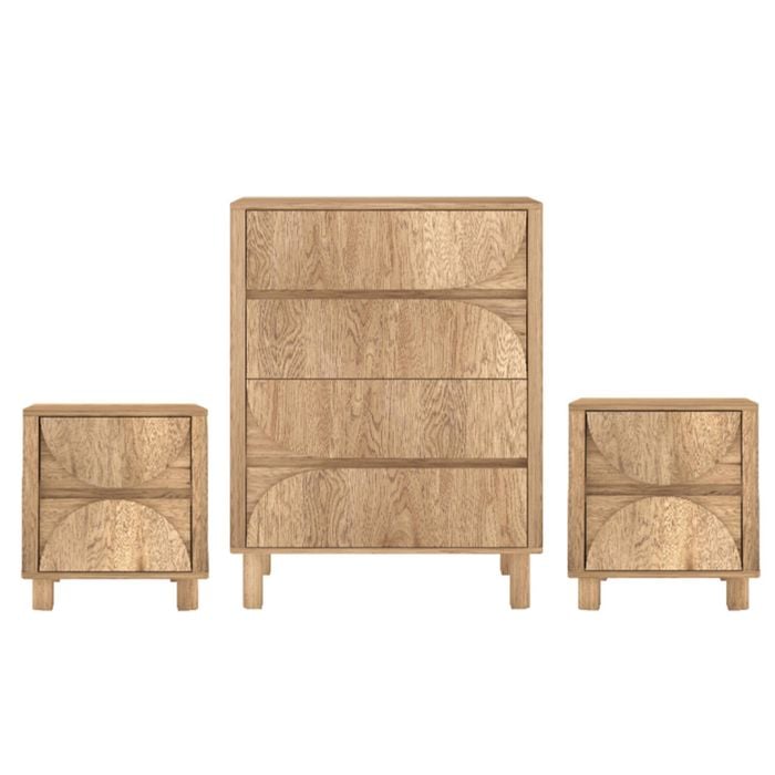 Cosmoliving 4 Chest of Drawers Dresser Tallboy and 2 Bedside Tables