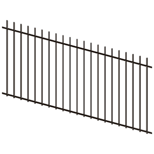 ProtectorAl 1201-2400W x 1200H Satin Black Radiator Pool Fence Panel Raked Up to 15º - Black