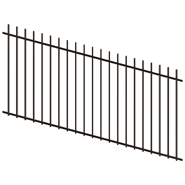 ProtectorAl 1201-2400W x 1200H Satin Black Radiator Pool Fence Panel Raked Up to 15º - Black