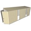 Build-a-Shed 1.5 x 5.2 x 2m Dual Single Sliding Side Door Skillion Shed - Cream