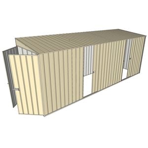 Build-a-Shed 1.5 x 5.2 x 2m Dual Single Sliding Side Door Skillion Shed - Cream