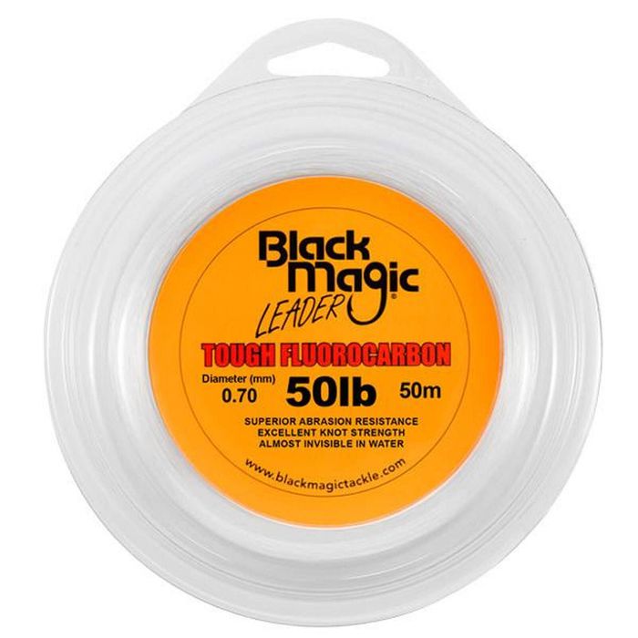 Black magic tough fluorocarbon fishing leader 50lb