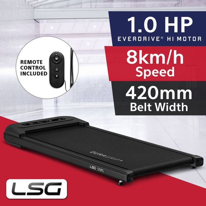 LSG STEPS Walking Pad Under Desk Treadmill Extra Wide 420mm Belt