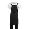 Southside Bib Apron Linen Blend Black One Size Kitchen Hospitality