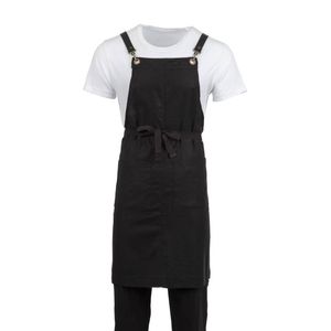 Southside Bib Apron Linen Blend Black One Size Kitchen Hospitality