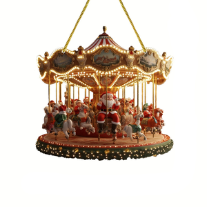 NNETM Santa Claus Carousel Acrylic Sun Catcher  Hanging Decor