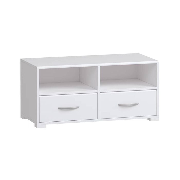 Practa Lowline TV Entertainment Unit Bundle - 2 Drawers - White