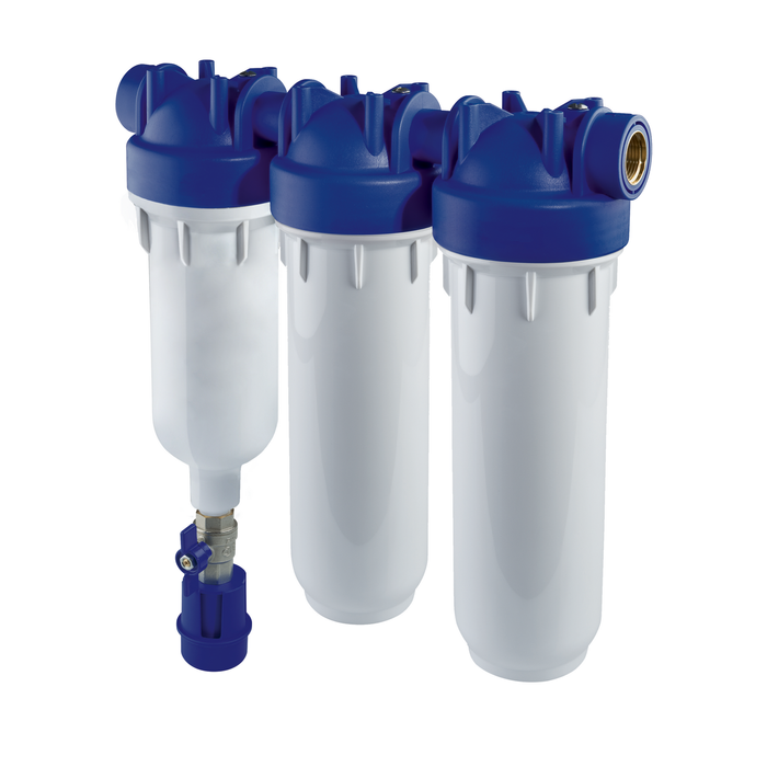 Rain Harvesting 10" Slim Self Cleaning Three Stage Rainwater Filter System